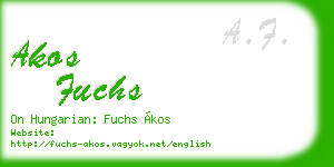 akos fuchs business card